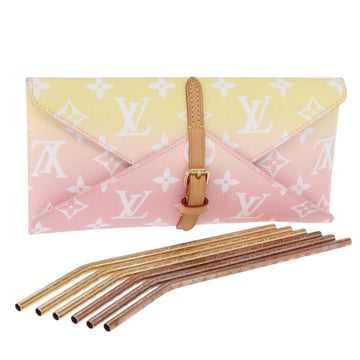 LOUIS VUITTON Monogram Etoui 6 Pailles Pouch Pink GI0621 LV Auth 156366M