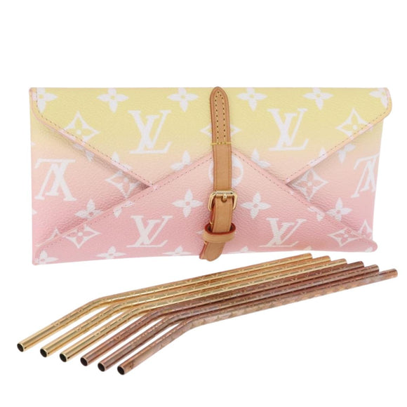 LOUIS VUITTON Monogram Etoui 6 Pailles Pouch Pink GI0621 LV Auth 156366M