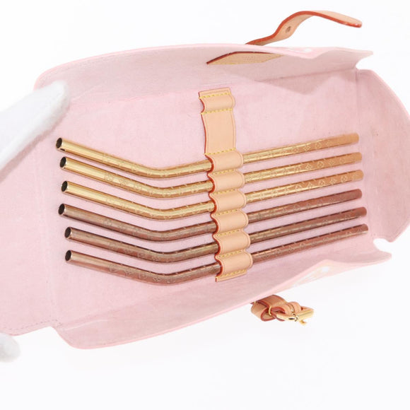 LOUIS VUITTON Monogram Etoui 6 Pailles Pouch Pink GI0621 LV Auth 156366M