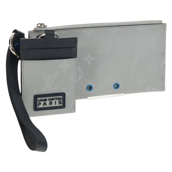 LOUIS VUITTON Monogram Satelliten-Alpha-Pouch Silber M44178 LV Auth 156367M