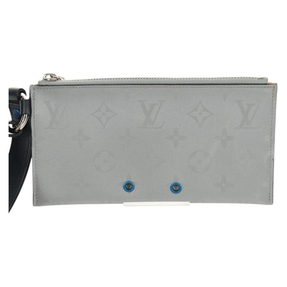 LOUIS VUITTON Monogram satellite Alpha Pouch Silver M44178 LV Auth 156367M