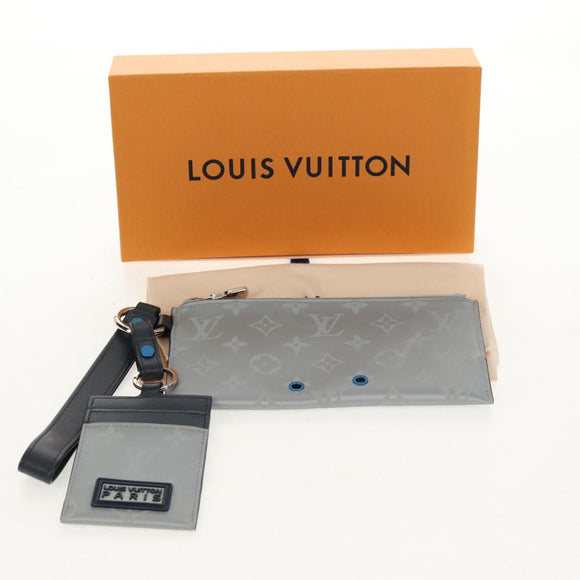 LOUIS VUITTON Monogram Satelliten-Alpha-Pouch Silber M44178 LV Auth 156367M