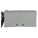 LOUIS VUITTON Monogram Satelliten-Alpha-Pouch Silber M44178 LV Auth 156367M-13
