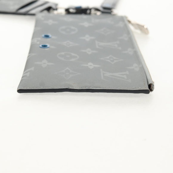 LOUIS VUITTON Monogram Satelliten-Alpha-Pouch Silber M44178 LV Auth 156367M