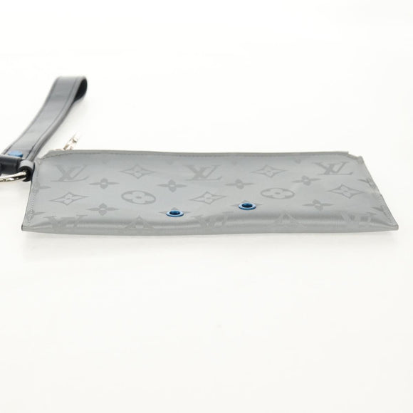 LOUIS VUITTON Monogram Satelliten-Alpha-Pouch Silber M44178 LV Auth 156367M