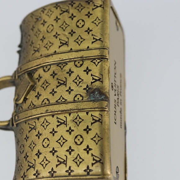 LOUIS VUITTON Paper weight metal Gold LV Auth 156369M
