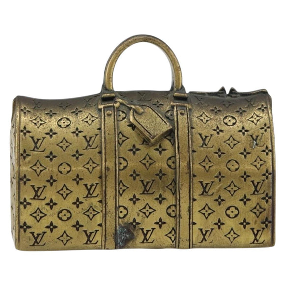 LOUIS VUITTON Paper weight metal Gold LV Auth 156369M
