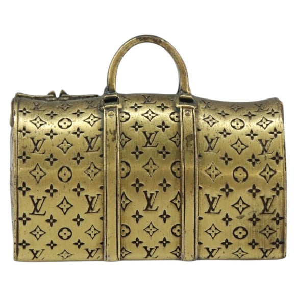 LOUIS VUITTON Paper weight metal Gold LV Auth 156369M
