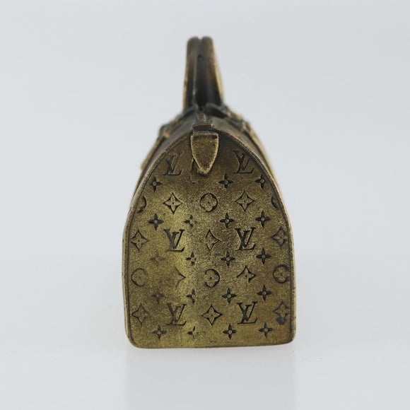 LOUIS VUITTON Paper weight metal Gold LV Auth 156369M