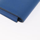 HERMES Passant Long Sangrecaval Long Wallet Leather Blue Auth 156370M-11