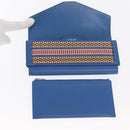 HERMES Passant Long Sangrecaval Long Wallet Leather Blue Auth 156370M-14