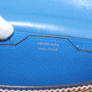 HERMES Passant Long Sangrecaval Long Wallet Leather Blue Auth 156370M-15