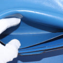 HERMES Passant Long Sangrecaval Long Wallet Leather Blue Auth 156370M-16