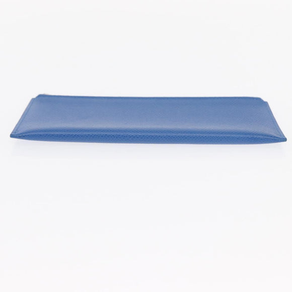 HERMES Passant Long Sangrecaval Long Wallet Leather Blue Auth 156370M