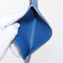 HERMES Passant Long Sangrecaval Long Wallet Leather Blue Auth 156370M-27