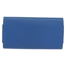 HERMES Passant Long Sangrecaval Long Wallet Leather Blue Auth 156370M-3