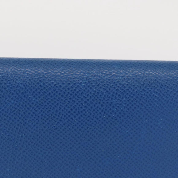 HERMES Passant Long Sangrecaval Long Wallet Leather Blue Auth 156370M