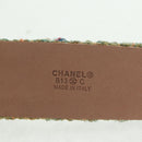 CHANEL Belt tweed Light Blue CC Auth 156372V-12