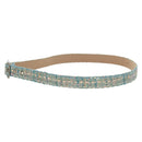 CHANEL Belt tweed Light Blue CC Auth 156372V-3