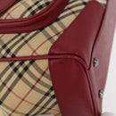BURBERRY Nova Check Hand Bag Canvas Beige Auth 156373-10