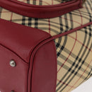 BURBERRY Nova Check Hand Bag Canvas Beige Auth 156373-14