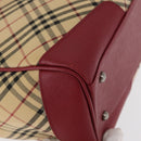 BURBERRY Nova Check Hand Bag Canvas Beige Auth 156373-15