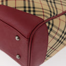 BURBERRY Nova Check Hand Bag Canvas Beige Auth 156373-16