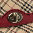 BURBERRY Nova Check Hand Bag Canvas Beige Auth 156373-17