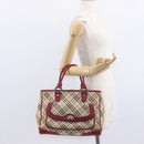 BURBERRY Nova Check Hand Bag Canvas Beige Auth 156373-21
