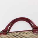 BURBERRY Nova Check Hand Bag Canvas Beige Auth 156373-8