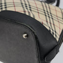 BURBERRY Nova Check Hand Bag Canvas Beige Silver Auth 156374-16