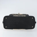 BURBERRY Nova Check Hand Bag Canvas Beige Silver Auth 156374-5