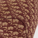 Christian Dior Trotter Canvas Hand Bag Red Gold Auth 156375-10