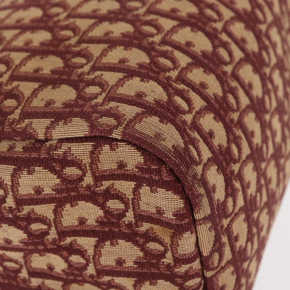 Christian Dior Trotter Canvas Hand Bag Red Gold Auth 156375