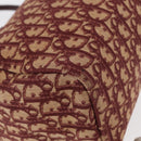 Christian Dior Trotter Canvas Hand Bag Red Gold Auth 156375-12