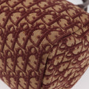 Christian Dior Trotter Canvas Hand Bag Red Gold Auth 156375-13