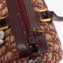 Christian Dior Trotter Canvas Hand Bag Red Gold Auth 156375-14