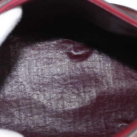 Christian Dior Trotter Canvas Hand Bag Red Gold Auth 156375