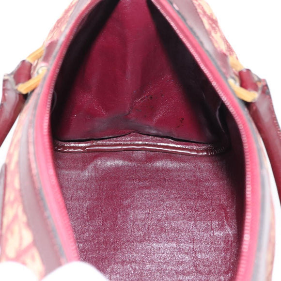 Christian Dior Trotter Canvas Hand Bag Red Gold Auth 156375