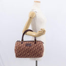 Christian Dior Trotter Canvas Hand Bag Red Gold Auth 156375-20