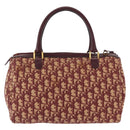 Christian Dior Trotter Canvas Hand Bag Red Gold Auth 156375-3