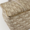 Christian Dior Trotter Canvas Romantic Hand Bag PVC Beige Silver Auth 156376-13