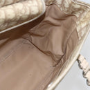 Christian Dior Trotter Canvas Romantic Hand Bag PVC Beige Silver Auth 156376-17