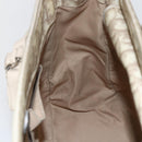Christian Dior Trotter Canvas Romantic Hand Bag PVC Beige Silver Auth 156376-18