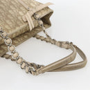 Christian Dior Trotter Canvas Romantic Hand Bag PVC Beige Silver Auth 156376-7