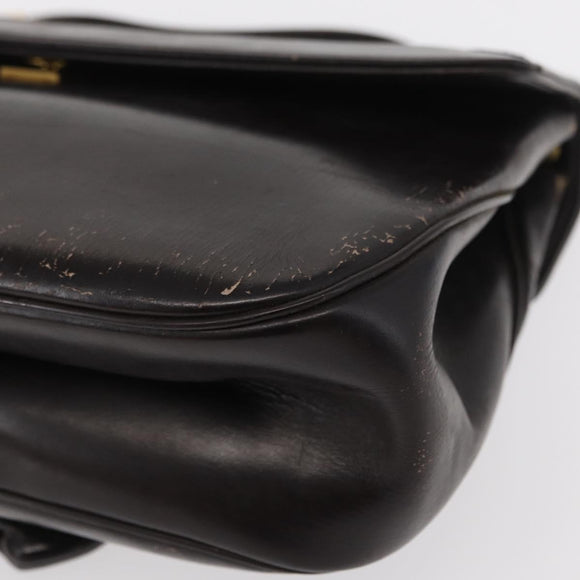 Christian Dior Trotter Canvas Hand Bag Leather Brown Gold Auth 156377