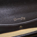 Christian Dior Trotter Canvas Hand Bag Leather Brown Gold Auth 156377-17