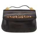 Christian Dior Trotter Canvas Hand Bag Leather Brown Gold Auth 156377-13
