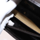 Christian Dior Trotter Canvas Hand Bag Leather Brown Gold Auth 156377-20