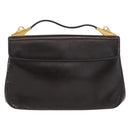 Christian Dior Trotter Canvas Hand Bag Leather Brown Gold Auth 156377-2
